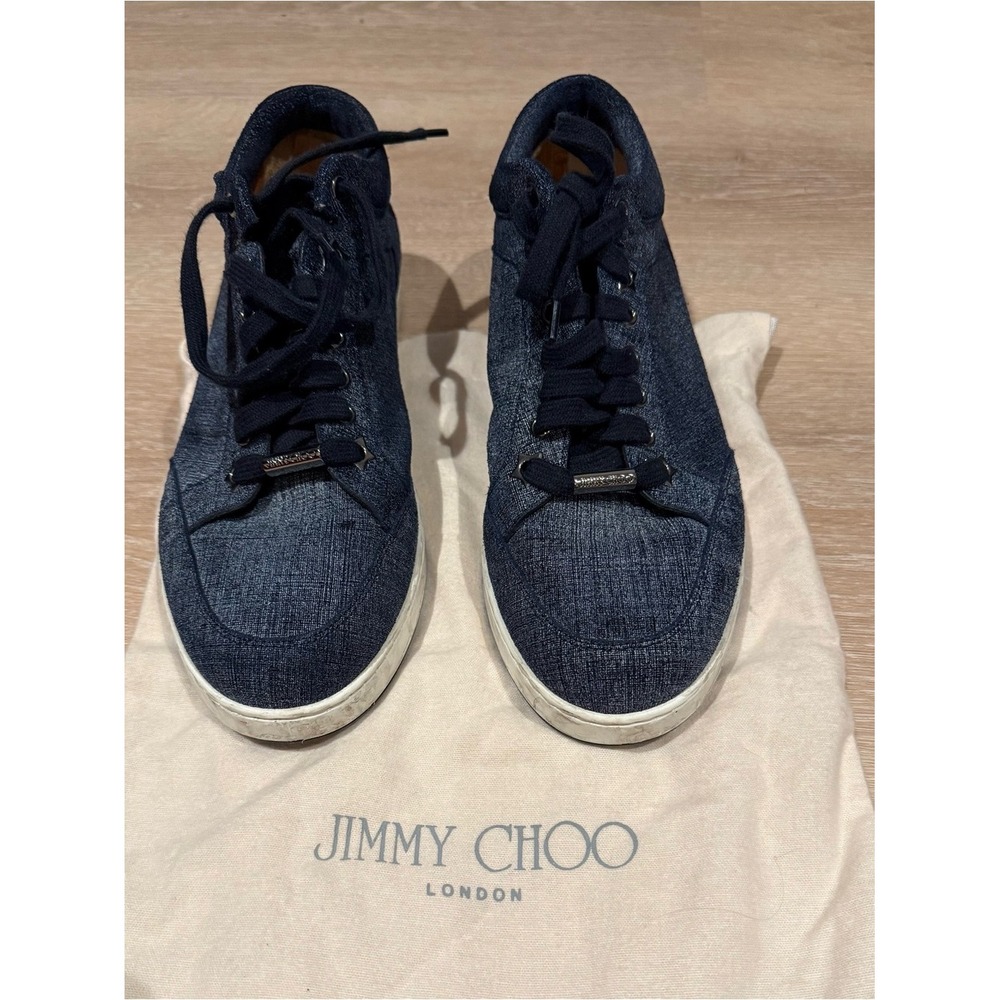 Jimmy Choo Dark Blue Denim Miami Sneakers